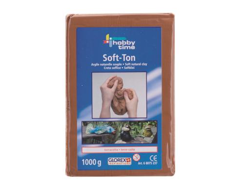 Glorex Modelliermasse Soft-Ton 1000g, terracotta, weicher Ton