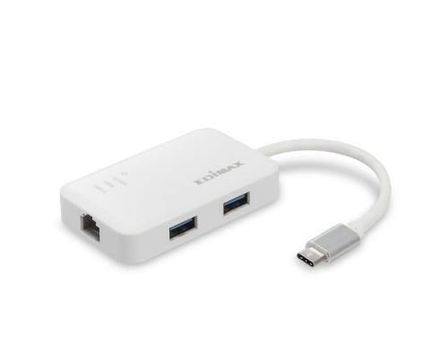 Edimax EU-4308: USB-C zu 1Gpbs LAN, 3xUSB3 USB-C Netzwerkadapter mit 3x USB3.0 Ports