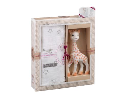 Sophie la girafe Geschenkset Spielfigur und Mulltuch 120 x 120cm