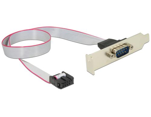 Seriell 1 Ports Seriell RS-232 Bracket Low Profile, gedreht, 25cm Kabel