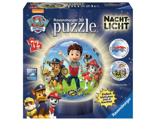 Paw Patrol Nachtlicht Alter: 6-10, 3D Puzzle-Ball 72 T.