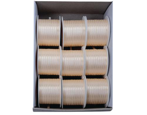 Goldina Doppelsatin-Band 3 mm Spule  10 m, creme