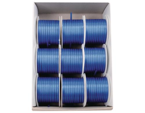 Goldina Doppelsatin-Band 3 mm Spule  10 m, mittelblau