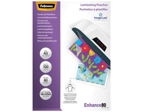 Fellowes Laminierfolien A3, 80 Mikron 100 Stck, 303x426mm