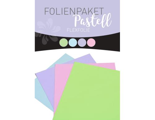 Heisstransferfolie Flex Pastell 4 Blatt  30 x 25 cm