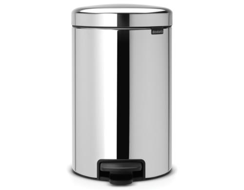 Brabantia NewIcon Treteimer 12 Liter Brilliant Steel, Inhalt 12 Liter