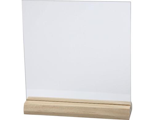 Creativ Company Glasplatte mit Holzstnder 10 Sets, 15.5 x 15.5 cm, 28 mm