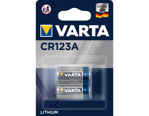 VARTA Lithium Batterie CR123A, 2er Blister 