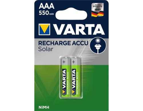 VARTA Akku Solar AAA 550mAh 2er Blister 