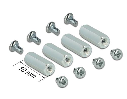 Delock Montageset fr Raspberry, 10mm zum Stacken von Modulen, 6-Kann Innen/Innen