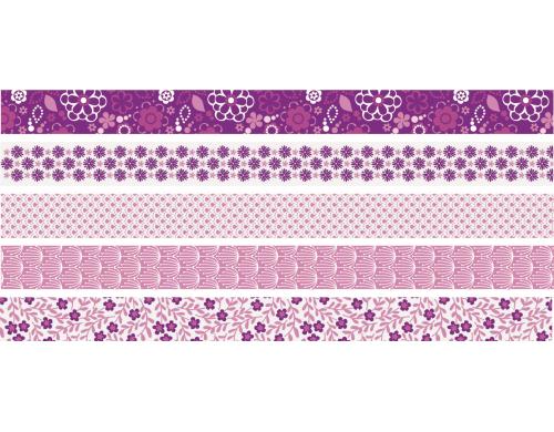 Heyda Washi Tape Blumen mini pink 1 Dispenser mit 5 Rollen