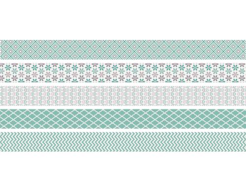 Heyda Washi Tape Pastell mini mint 1 Dispenser mit 5 Rollen