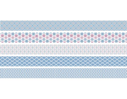 Heyda Washi Tape Pastell mini hellblau 1 Dispenser mit 5 Rollen