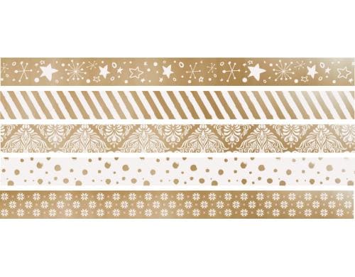 Heyda Washi Tape Weihnachten gold 1 Dispenser mit 5 Rollen