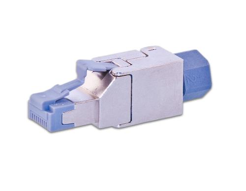 Feldkonfektionierbarer RJ45 Stecker, 10Gbps KAT6A (ISO/IEC),toolless, gerade Einfhrung