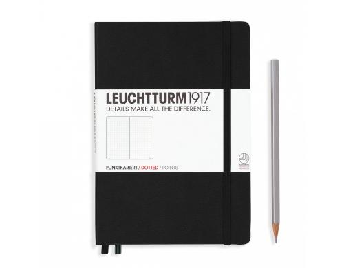 Leuchtturm Notizbuch Medium A5 dotted schwarz, 249 Seiten