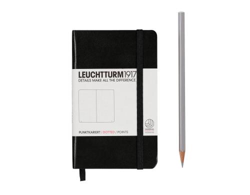 Leuchtturm Notizbuch Pocket A6 dotted schwarz, 185 Seiten