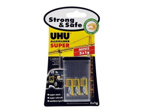 UHU Alleskleber Super Strong&Safe 3x1g nachkorrigierbar