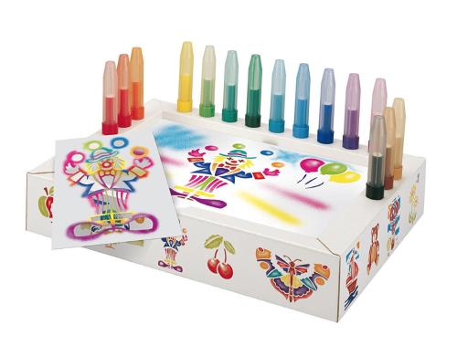 Malinos Blopens Airbrush-Stifte Activity Center, 15 Blopens, 16 Schablonen