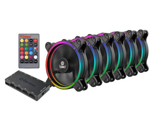 Gehuselfter Enermax T.B.RGB 12cm 6pack 120x120x25mm, inkl. Kontrollbox und Fernbed