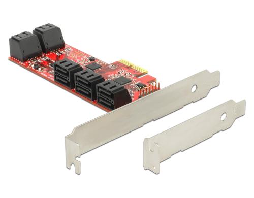 DeLock 10x SATA PCI-Ex2 Kontroller inkl. Low Profile Soltblech