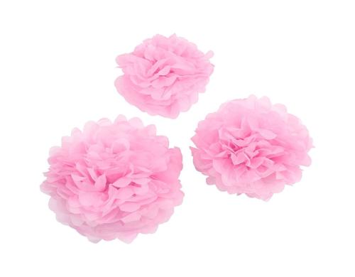 Creativ Company Papier-Pompons rosa 3 Stck: 20 + 24 + 30 cm