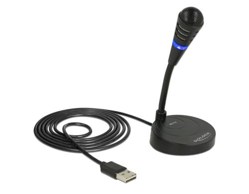 Delock USB Microphon mit Touchmute 1.7m verdrehsicherers USB-Kabel