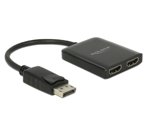 Displayport zu 2x HDMI Splitter, 4K, 30Hz 2 HDMI Gerte an 1x DP Anschluss. MST Sup.