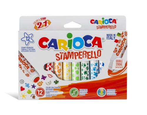 Carioca Fasermaler inkl. Stempel Stamperell 12er Pack