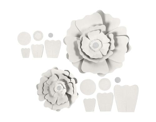 Creativ Company Papier-Blumen weiss 2 Stck, 15 + 25 cm, 230 g