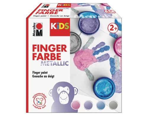 Marabu Fingerfarbe Metallic 4 x 100 ml, ab 2 Jahren