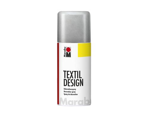 Marabu Dekorationsspray Textil Design 150 ml-Dose, Metallic Silber