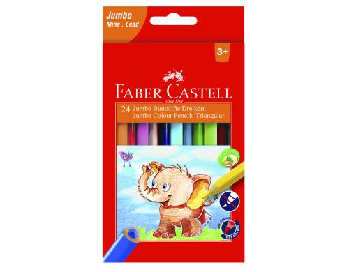 FABER-CASTELL Farbstifte dreikant Jumbo 24er Metalletui