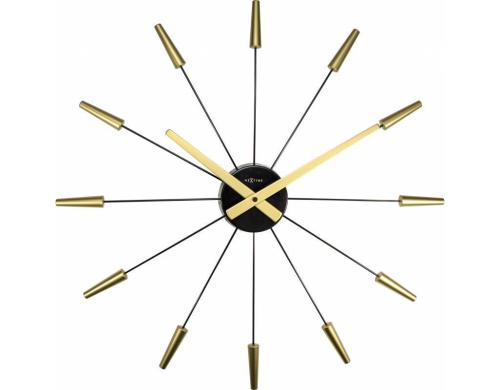 NexTime Wanduhr Plug Inn Gold Durchmesser 58 cm