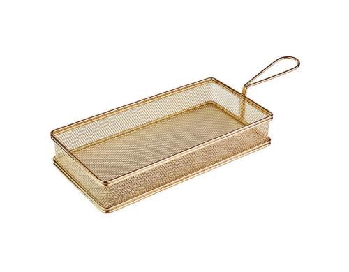 Paderno Servierkorb fr Pommes Frites Grsse 26x13x5cm, Edelstahl, gold