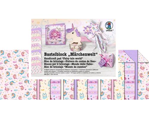 URSUS Bastelblock 300 g/m2 Mrchen/Einhorn 16 Blatt, 24 x 34 cm