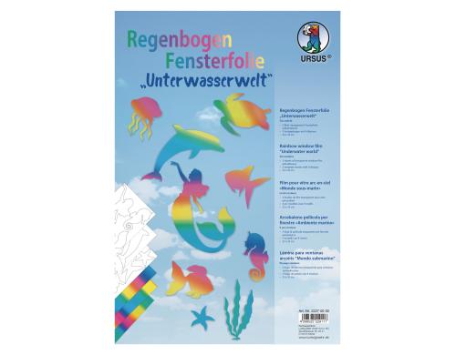 URSUS Fensterfolie Regenbogen 3 Blatt 23 x 33 cm, Vorlagenbogen