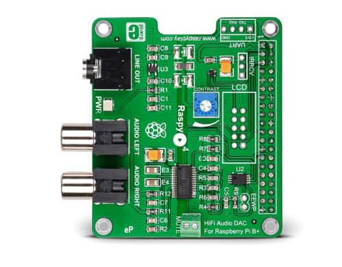 Microelektronika RaspyPlay4 Fr Raspberry Pi 2,3B, 3B+,  PCM5122 DAC