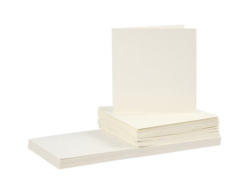 Creativ Company Karten 220 g/m2 und Couvert creme, 50 Stck, 15 x 15 cm