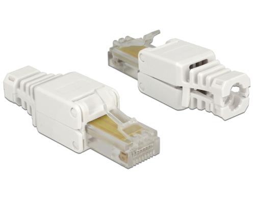 Delock RJ45 Stecker, UTP, Cat.5e, 2 Stck Fr Massiv- und Litzenleiter AWG 24-26