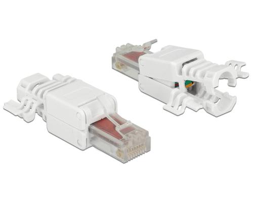 Delock RJ45 Stecker, UTP, Cat.6, 2 Stck Fr Massiv- und Litzenleiter AWG 24-26