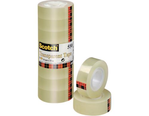 3M Scotch Klebeband 550, transparent 19mmx33m, 8 Rollen