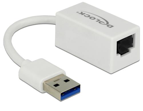 Delock USB3.1-A zu LAN Adapter, Kompakt 10/100/1000Mbps, weiss, Realtek RTL8153