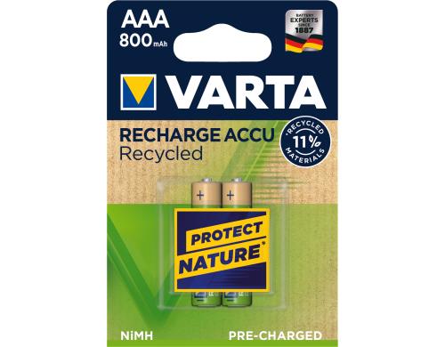 VARTA Akku AAA Recycled AAA 800mAh 2er-Pack 2er Pack