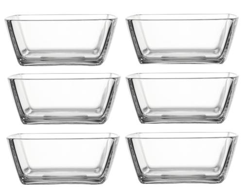 Montana Schalenset 6tlg 13cm Carre Glas, H: 5cm, B: 13cm