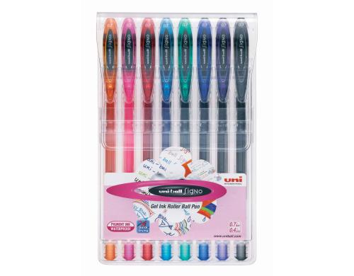 UNIBALL SIGNO Standard 0.7 mm Gel-Ink Roller ass. - Etui zu 8 Stk