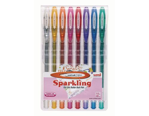 UNIBALL SIGNO Sparkling 1 mm Gel-Ink Roller ass. - Etui zu 8 Stk