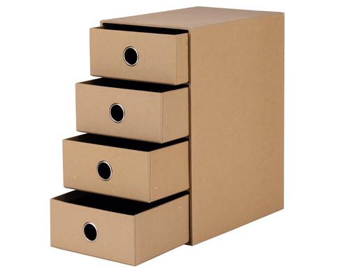 Rssler S.O.H.O. 4er Schubladenbox kraft A5, 25x18x32cm