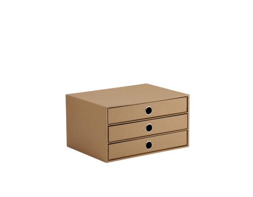 Rssler S.O.H.O. 3er Schubladenbox kraft A4, 25x34.3x18.5cm