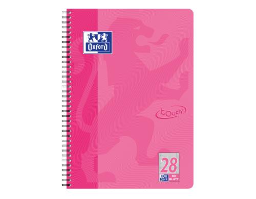 Oxford Touch Collegeblock L.28cribzee-komp. 90g/qm, A4+, 80 Seiten, kariert, rosa